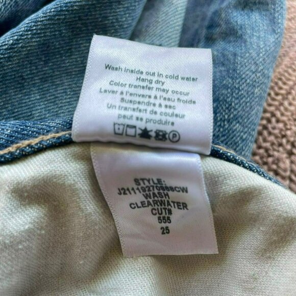 Veronica Beard Blake Classic Straight Distressed High Rise Jeans Blue Size 25 - Picture 5 of 9